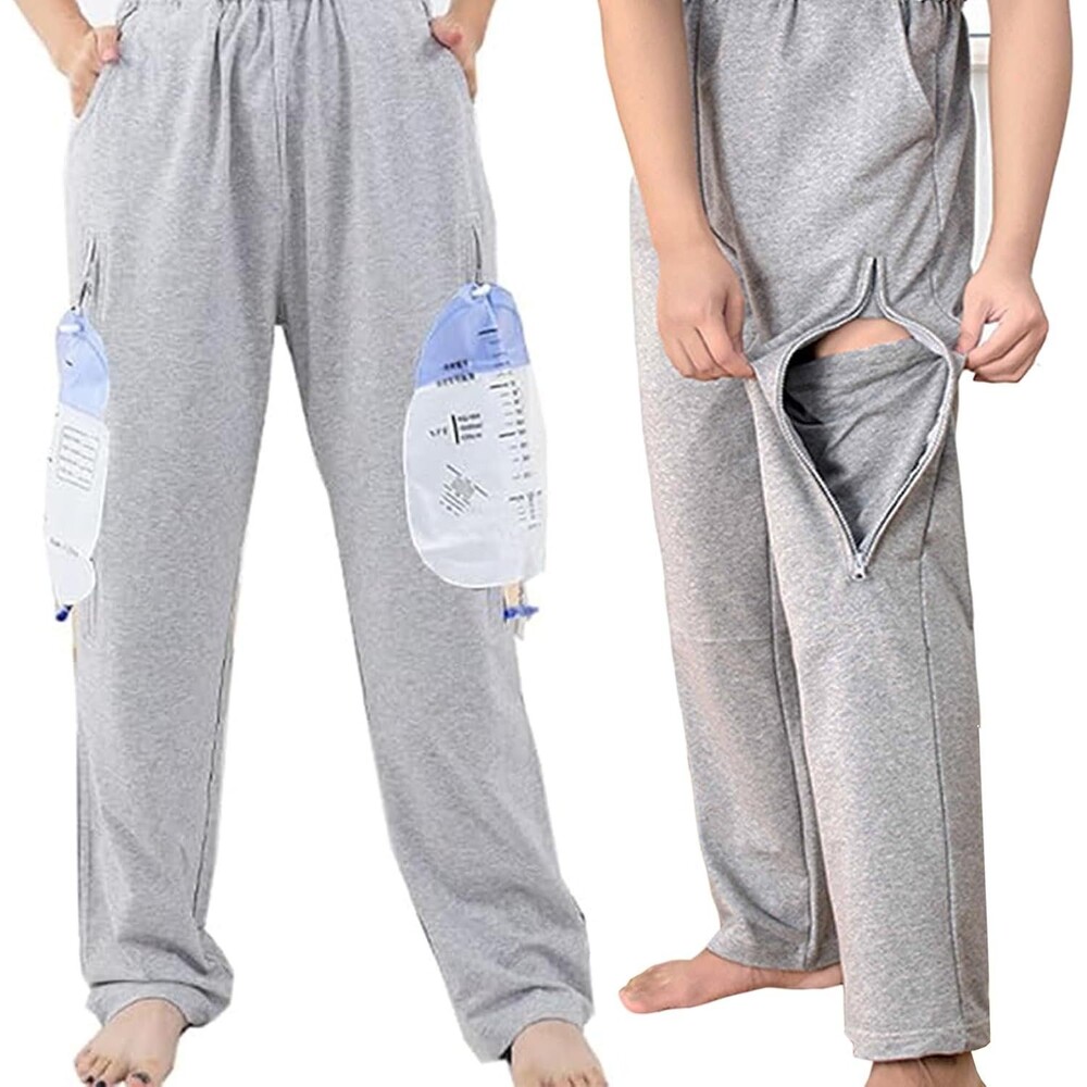 AUSTYLCO Urine Bag Holder Pants with Zippered Pockets, XL